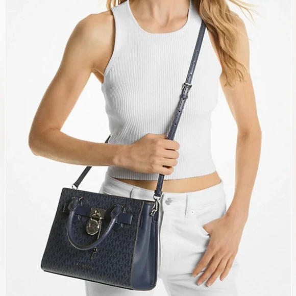 Michael Kors Dragonfruit Hamilton Small Signature Logo Satchel - Picture 13 of 13